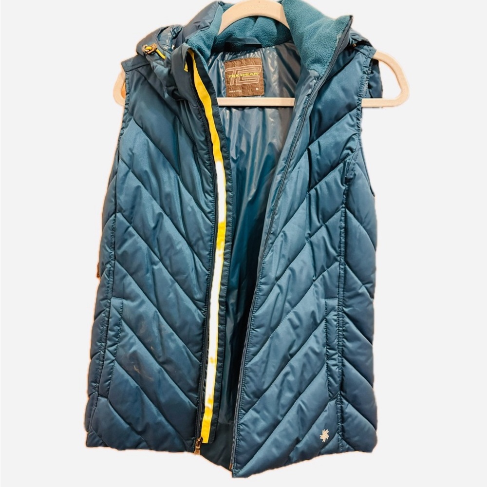 WOMENS Sz M "TEK GEAR" TEAL FULL FRONT ZIP SLEEVELESS QUILTED VEST